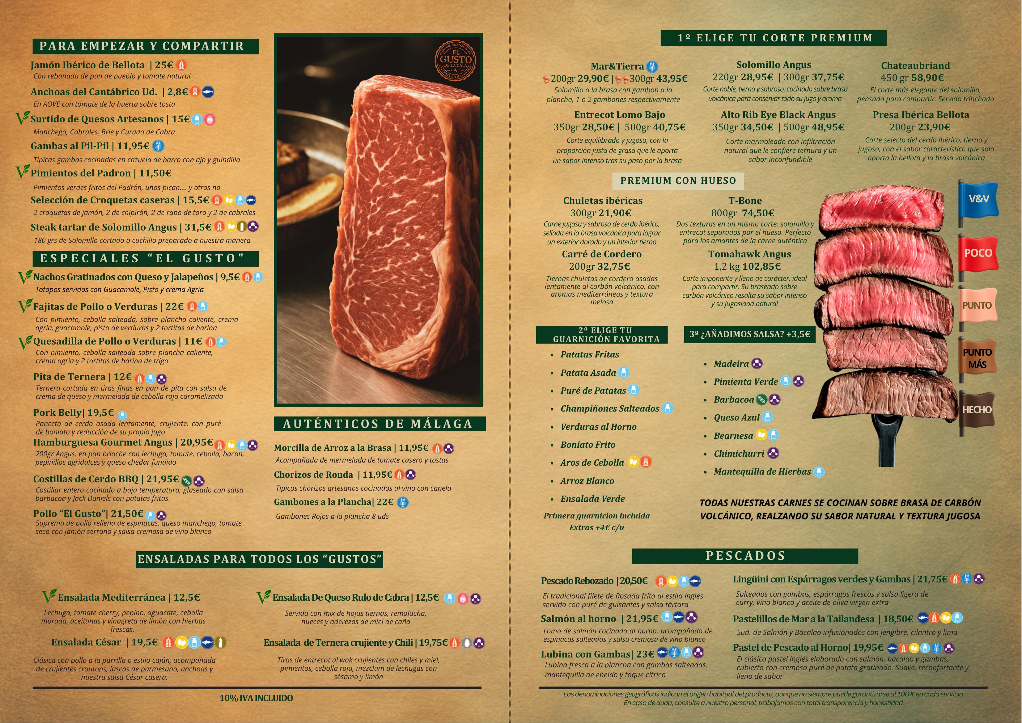 Carta El Gusto de la Cala